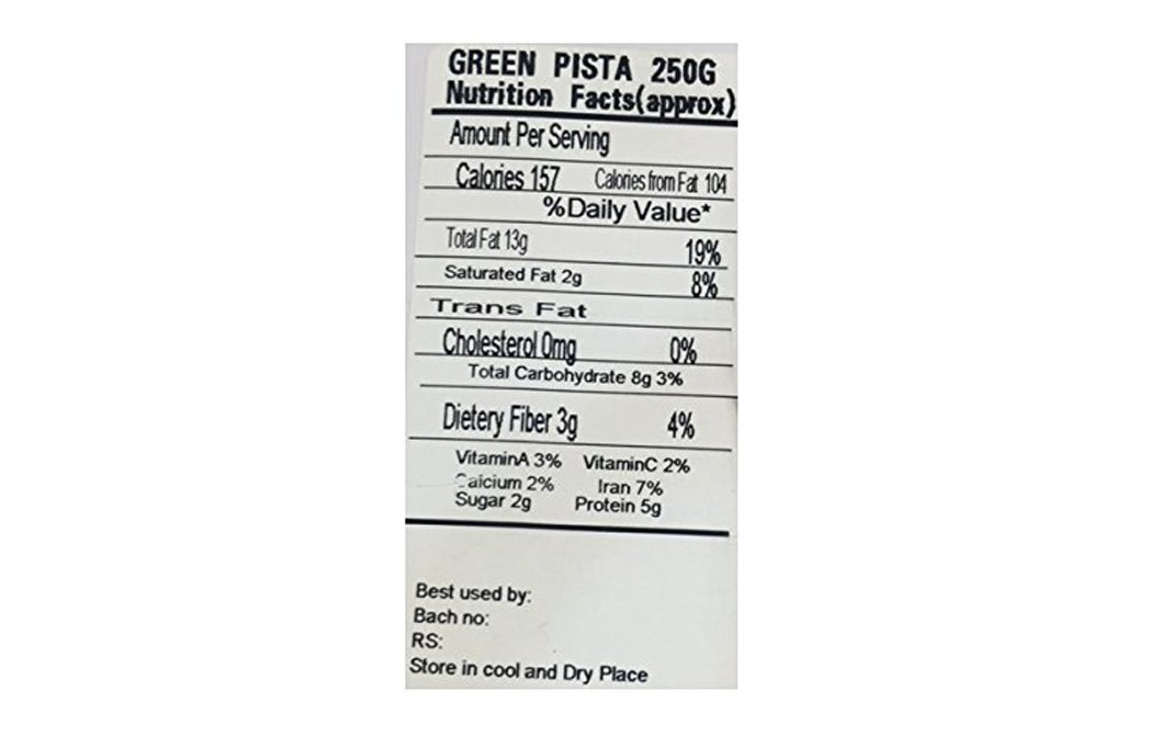 Food to Live Green Pista    Pack  250 grams